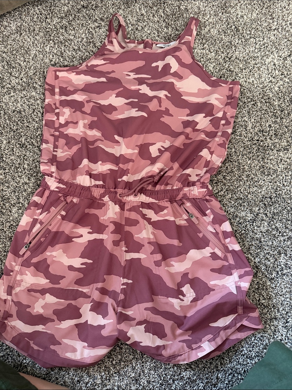 Athleta girl mauve pink camo romper size girls XXL/16